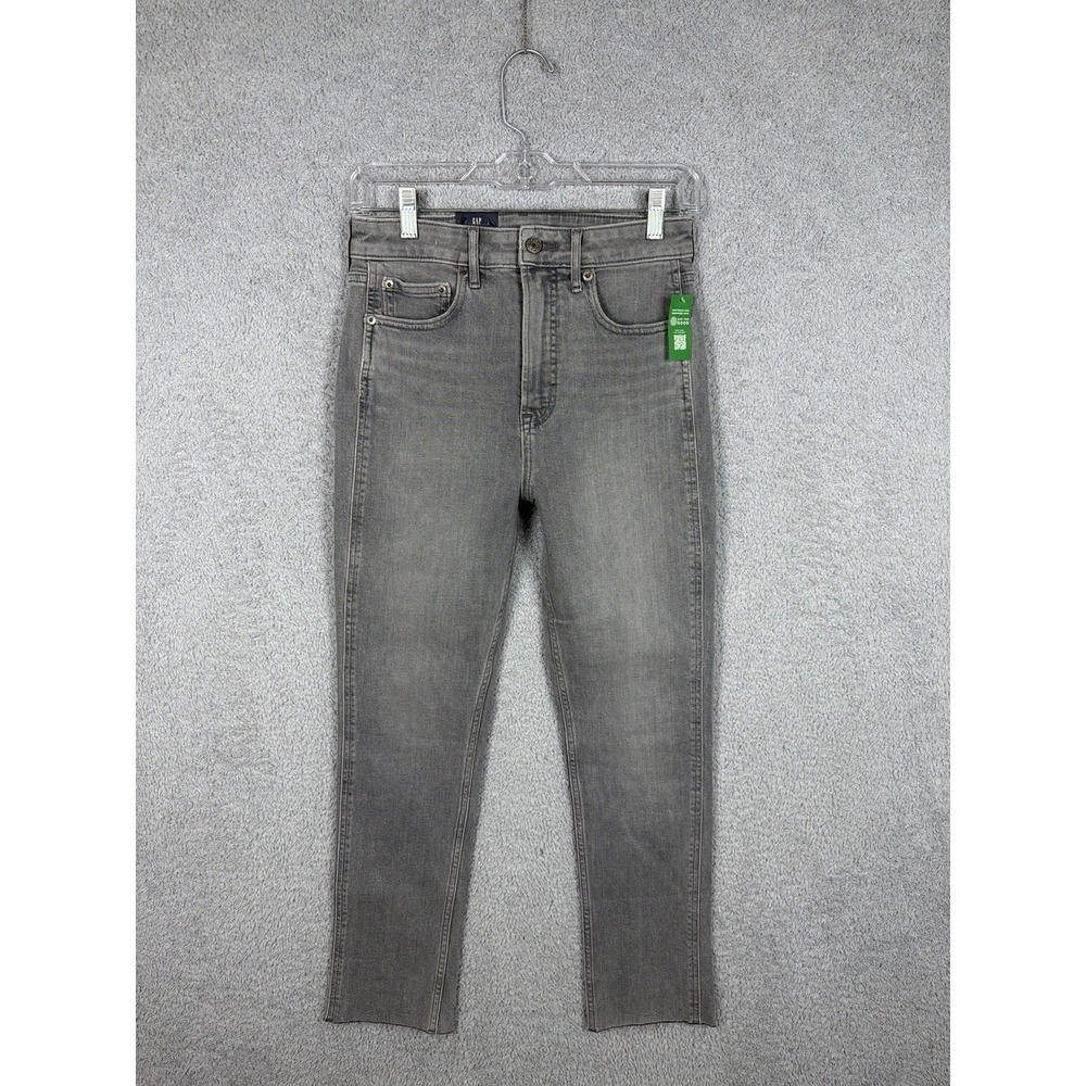 NWT GAP Vintage Slim Sky‎ High Jeans Women's 27x26 Gray High Rise Raw Hem